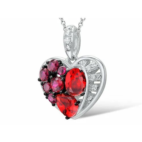 Подвеска VALTERA, серебро, 925 проба, фианит, рубин синтетический