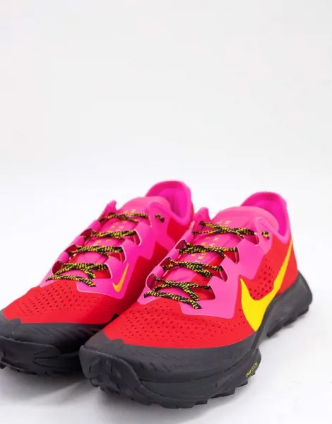 Розово-желтые кроссовки для бега по пересеченной местности Nike Running Terra Kiger 7-Розовый цвет