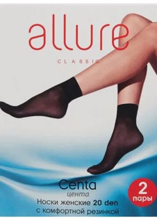 Капроновые носки ALLURE Centa 20 den, 2 пары, размер универсальный, glase