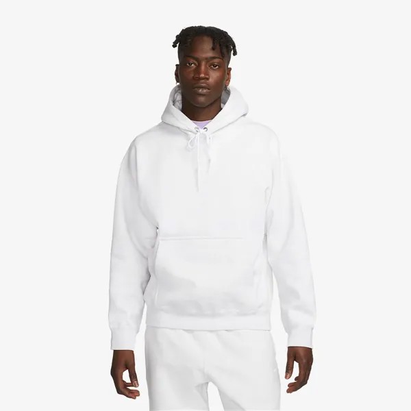 Толстовка Solo Swoosh Fleece Hoodie 'White Heather' Nike, белый