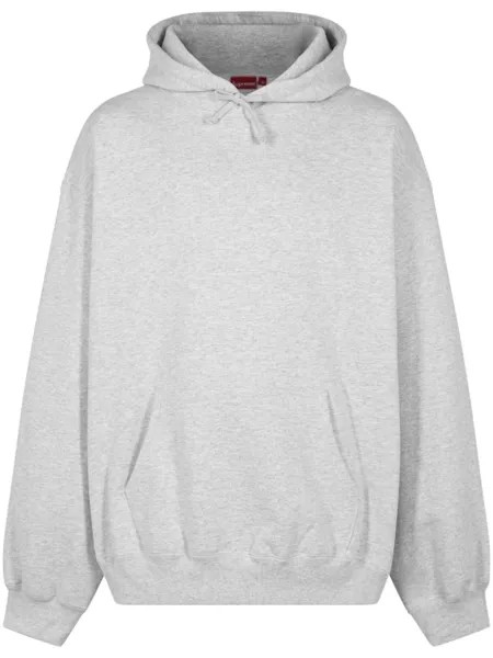 Supreme худи FW23 - Ash Grey с аппликацией, серый