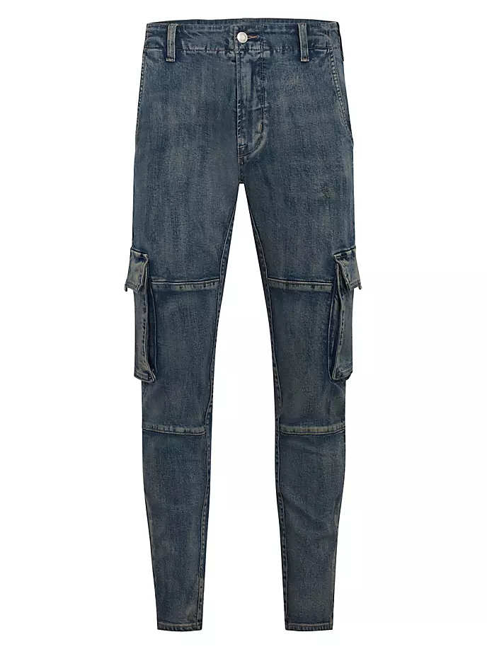 Джинсы скинни Zack Cargo со средней посадкой Hudson Jeans, цвет light stone