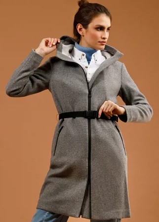 Пальто женское Finn Flare B20-32012 серое 50-52