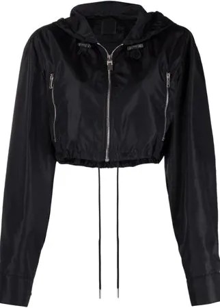 Givenchy укороченная куртка с капюшоном и логотипом