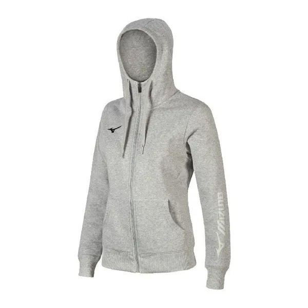 Толстовка Mizuno Hooded Fz, серый