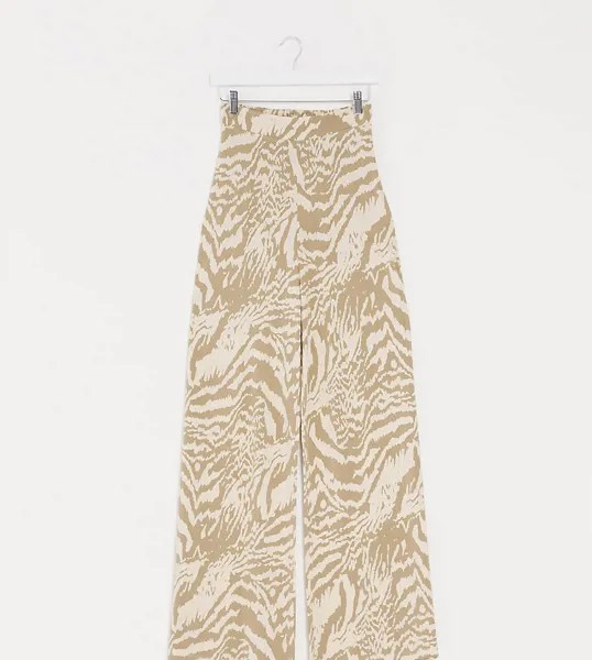 Широкие брюки с абстрактным принтом ASOS DESIGN Tall-Мульти