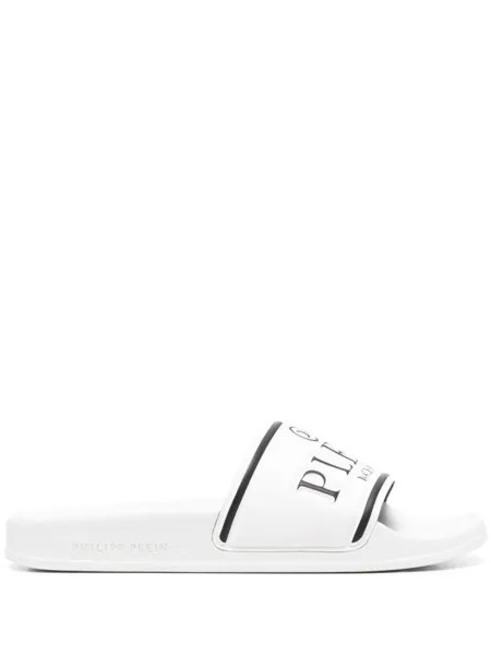 Philipp Plein шлепанцы с логотипом, белый