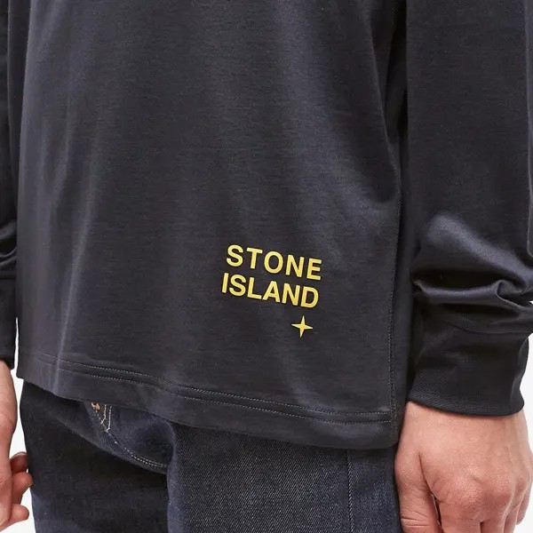 Stone Island Футболка с логотипом и рукавами с логотипом, синий