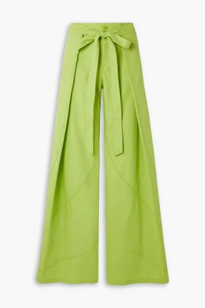 Широкие многослойные брюки Hiro из хлопка THE ATTICO, зеленый