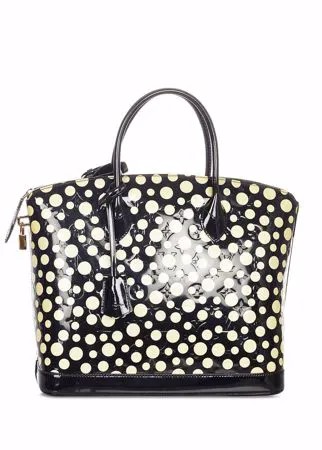 Louis Vuitton сумка Lockit Vertical pre-owned с монограммой из коллаборации с Yayoi Kusama