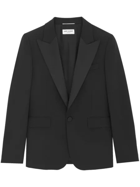 Saint Laurent пиджак-смокинг из вирджинской шерсти, черный
