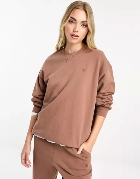 Свитшот Miss Selfridge Oversized Co-ord, коричневый