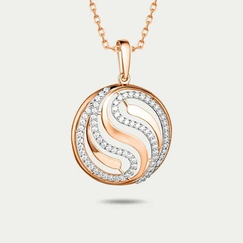 Подвеска GOLD CENTER, золото, 585 проба, фианит