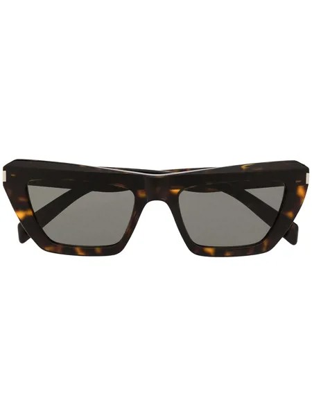 Saint Laurent Eyewear tortoiseshell-effect square-frame sunglasses