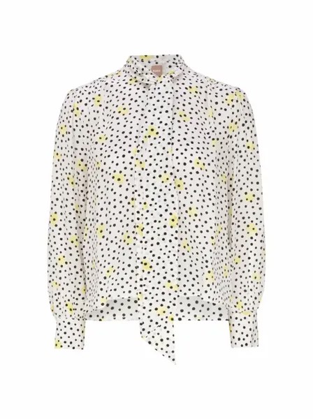 Шёлковая блузка с принтом полька Hugo Boss