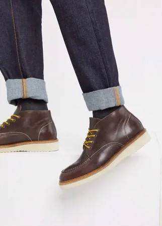 Коричневые кожаные ботинки чукка Selected Homme-Коричневый