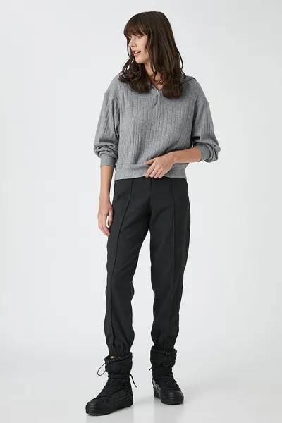 Короткий пуловер на молнии Koton, серый
