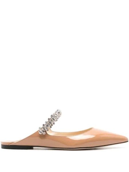 Jimmy Choo тапочки Bing, украшенные кристаллами, нейтральный цвет