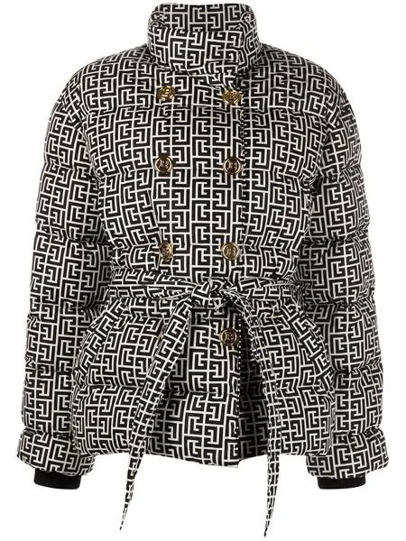 Balmain пуховик с монограммой