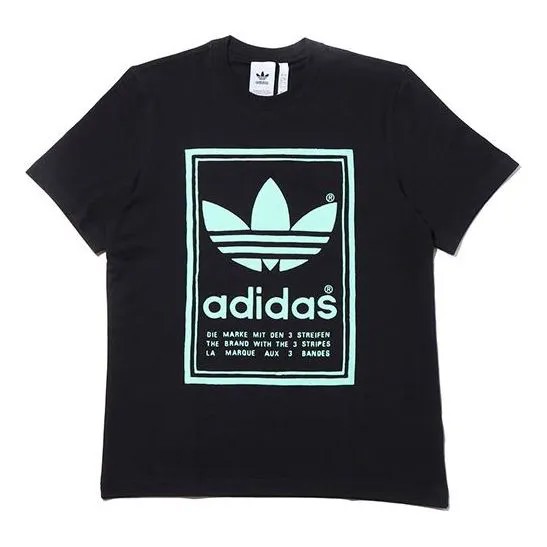 Футболка оригинальная печать повседневные с коротким рукавом Adidas, черный