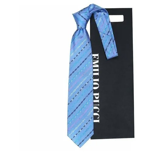 Голубой галстук в оригинальную полоску Emilio Pucci 848370