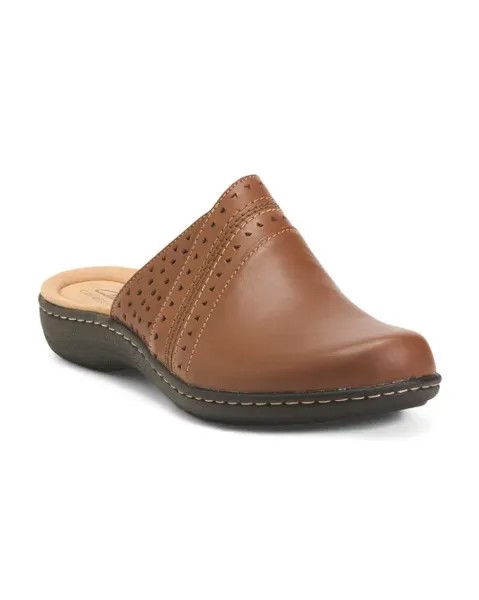 Кожаные туфли-мюли Laurieann Ease без шнуровки Clarks, цвет Dark Tan