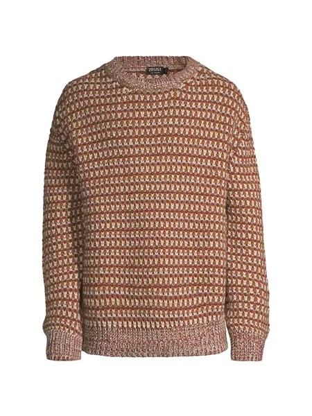 Кашемировый свитер с круглым вырезом Zegna, мультиколор