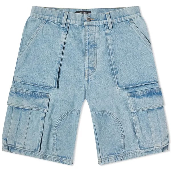 Шорты Nahmias Denim Logo Cargo Shorts, цвет Light Wash