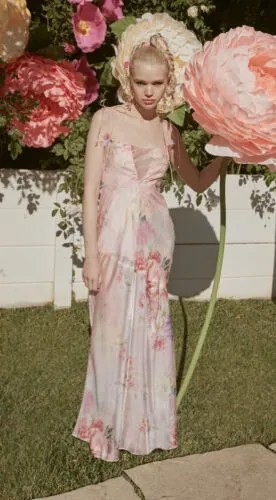 Free People FOR LOVE - LEMONS Платье макси акварельного цвета с цветочным принтом Lisa Bouquet Garden