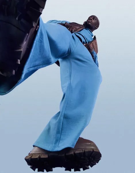 Синие джоггеры в стиле super oversized с широкими штанинами от комплекта ASOS DESIGN-Голубой