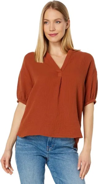 Рубашка Popover с объемными рукавами - Taosen Double Gauze Madewell, цвет Burnt Clay