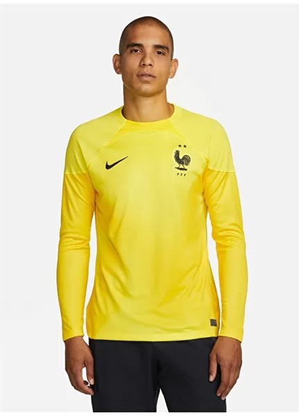 Желтая мужская толстовка с круглым вырезом Nike