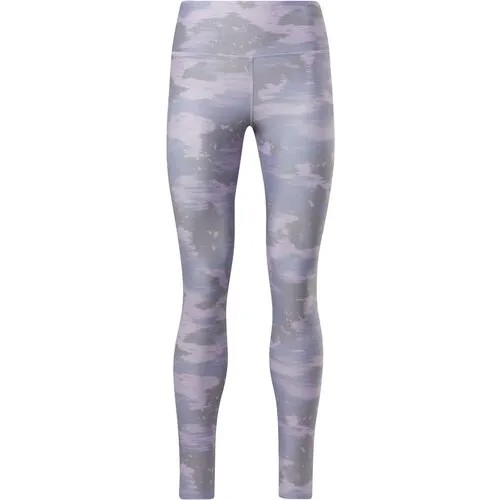 Легинсы Reebok WOR CAMO TIGHT, размер XS, серый, розовый