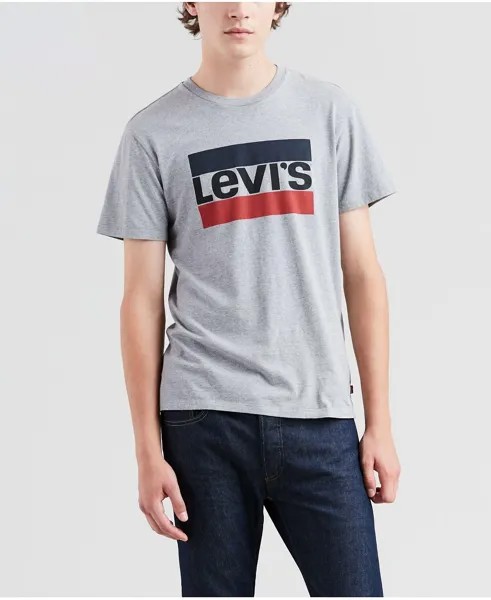 Мужская спортивная футболка с круглым вырезом и логотипом Levi's, мульти