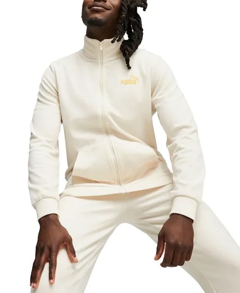 Мужская спортивная куртка ESS+ Minimal Gold из велюра Puma, белый