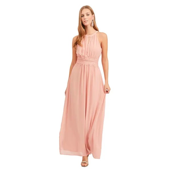 Длинное платье Vila Milina Halter Maxi Sleveless, розовый