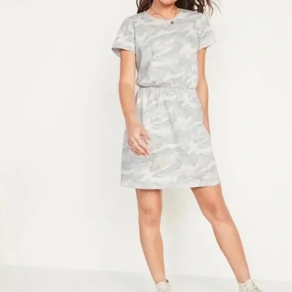 Мини-платье-футболка с камуфляжным принтом Old Navy Slub, размер S, высокий