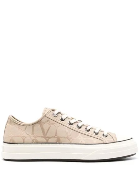 Valentino Garavani кроссовки Toile Iconographe, нейтральный цвет