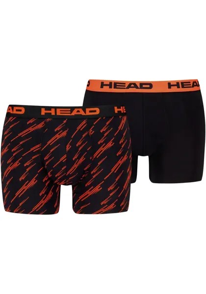 Трусы-боксеры Head Boxer с цветным логотипом на поясе, цвет Orengeade / Black