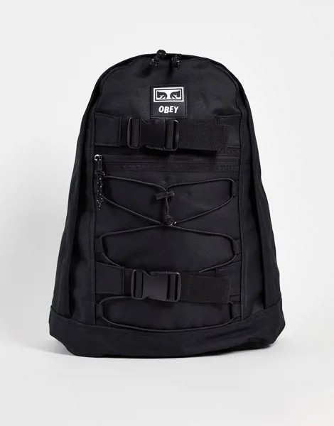 Черный рюкзак в утилитарном стиле Obey