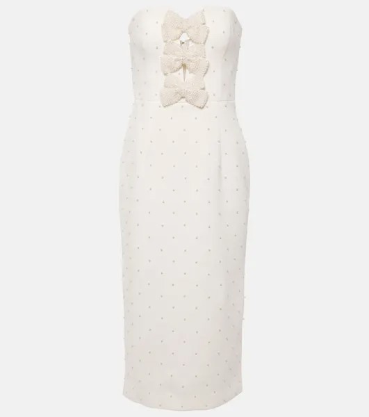 Свадебное платье миди из крепа ophelia Rebecca Vallance, белый