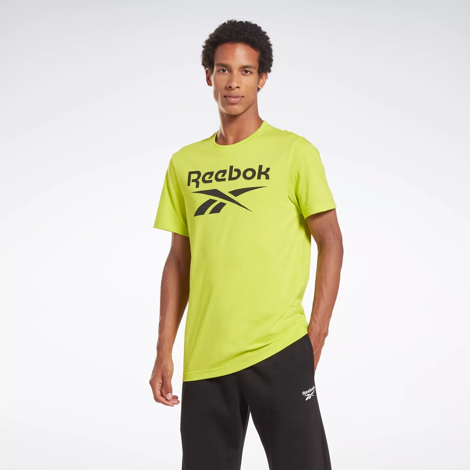 Футболка Identity с большим логотипом Reebok, кислотно-желтый