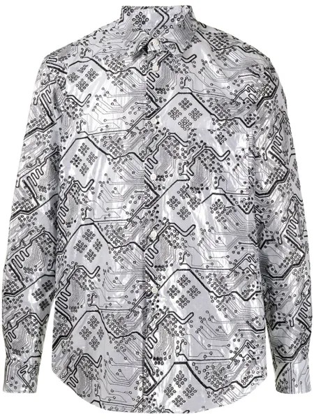 Comme Des Garçons рубашка с перфорацией, серебристый