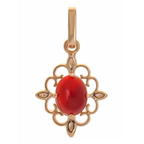 Подвеска Lotus Jewelry, агат, бордовый