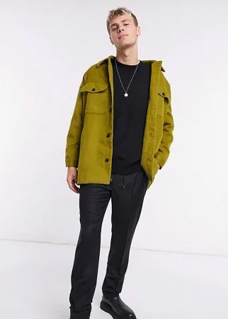 Плотная рубашка навыпуск в цвете хаки Reclaimed Vintage inspired-Зеленый