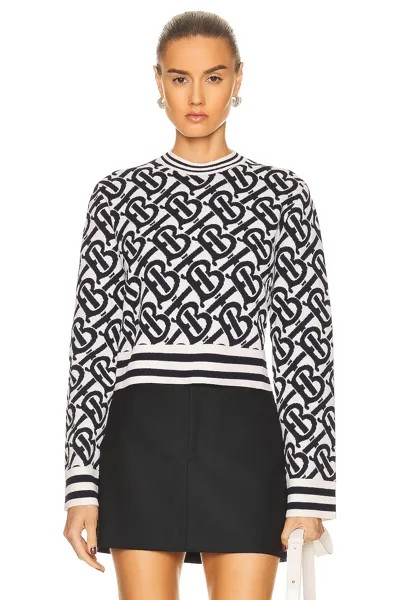 Свитер Burberry Mackenzie TB Monogram Cropped Crewneck Top, цвет Natural White