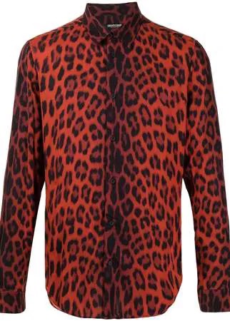 Roberto Cavalli рубашка с длинными рукавами и леопардовым принтом