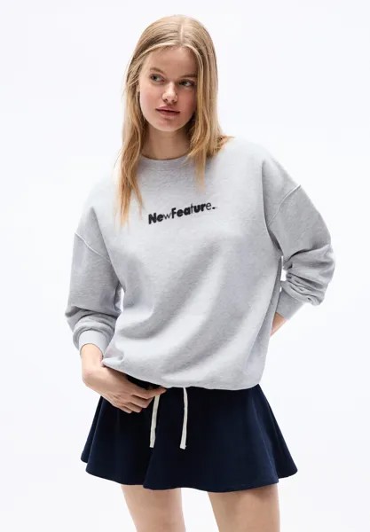 Толстовка SLOGAN PULL&BEAR, цвет grey