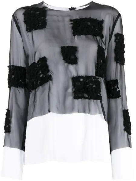 Comme Des Garçons блузка в технике кроше, черный