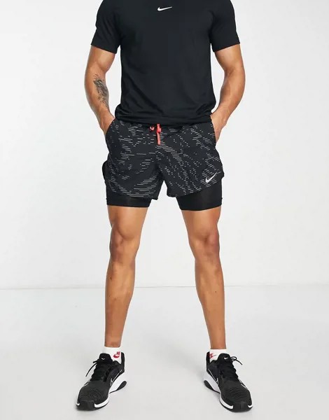 Черные шорты «2 в 1» Nike Running Run Division Flex Stride Dri-FIT-Черный